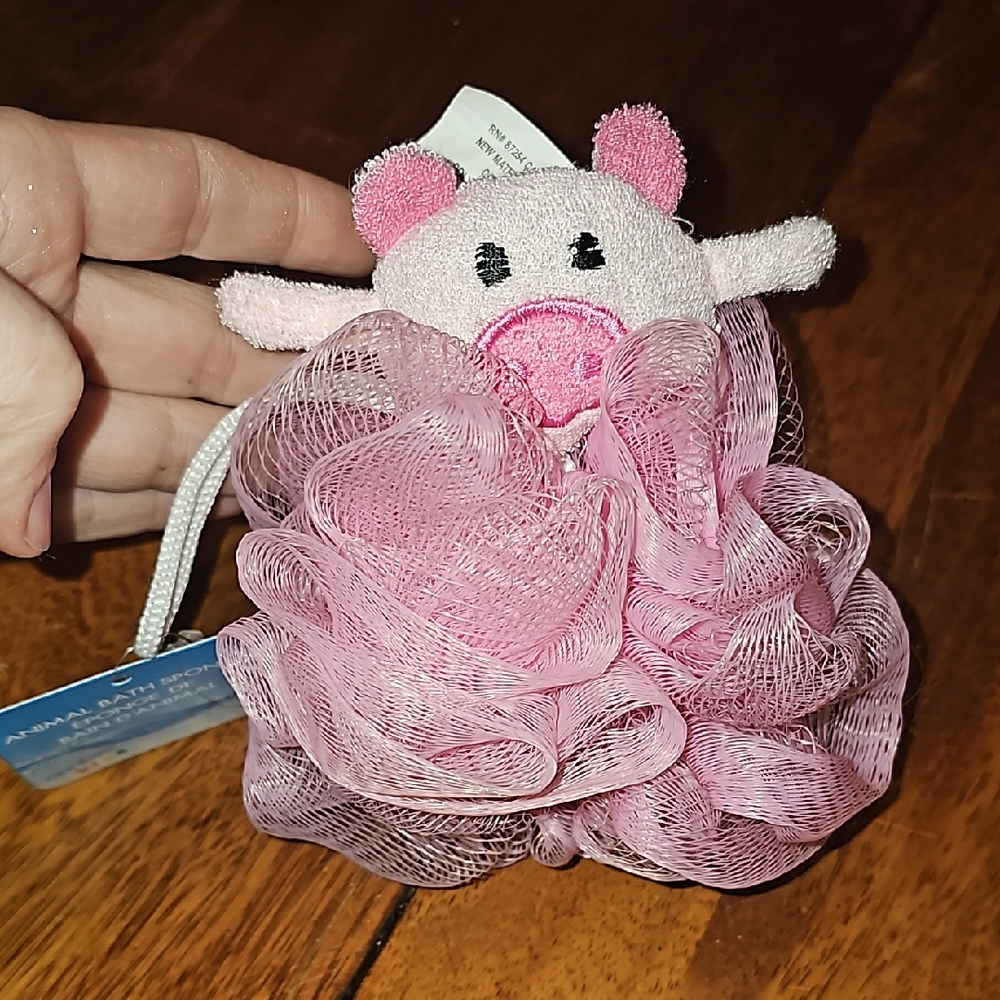 Pink Piggy Bath Loofah. Nwts